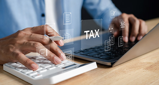 Screenshot of tax software tailored for small businesses, part of a financial planning resource for Texas residents.